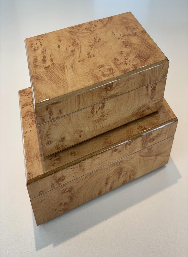 Cruiser’s Cache Cruiser's Caché Burl Wood Design Luxe Decorative Box | Fully Suede-Lined | Small - 8 inches - Image 4